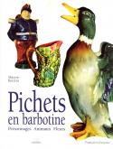 Pichets en Barbotine. Personnages, animaux, fleurs.