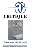 REVUE CRITIQUE N° 903-904. VOUS AVEZ DIT NATURE ?